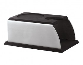 Stainless steel tamping stand with black rubber 